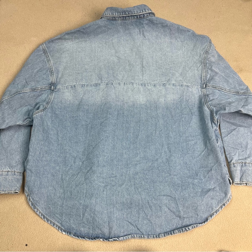 One Teaspoon Shirt womens XS blue denim jean snap front embellished Daria - Picture 10 of 11